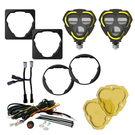 KC HILITES FLEX ERA 3 DUAL MODE SAE FOG LIGHTS - 2-LIGHT MASTER KIT FOR TOYOTA AFTERMARKET BUMPER