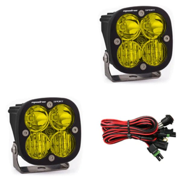 SET - BAJA DESIGNS SQUADRON SPORT DRIVING/COMBO PAIR LED LIGHT PODS - AMBER