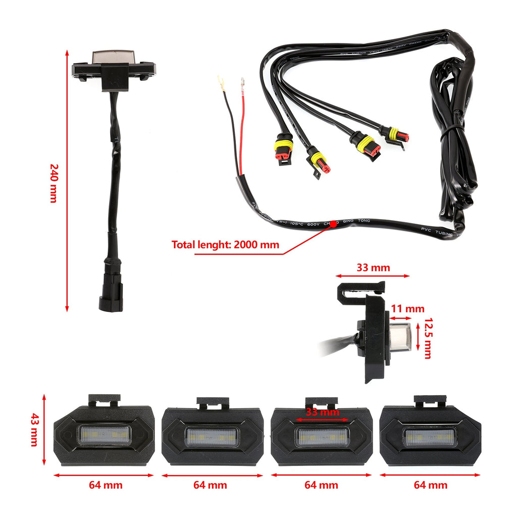 (4PCS/SET) LED FRONT GRILLE LIGHTS WHITE LIGHT FOR TOYOTA TACOMA 2020-2021 TRD OFF ROAD/TRD SPORT (SMOKED SHELL)