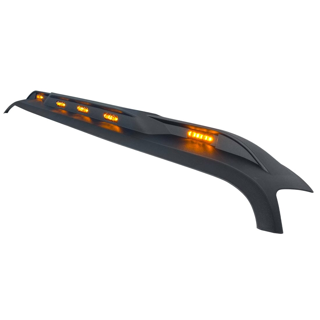 FRONT HOOD PROTECTOR STONE GUARD W/ AMBER LED LIGHTS FOR 18-23 JEEP WRANGLER JL & GLADIATOR JT