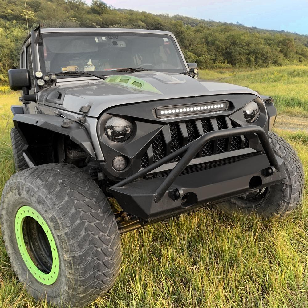 GLADIATOR GRILLE W/ LED OFF-ROAD LIGHTS FOR 07-18 JEEP WRANGLER JK