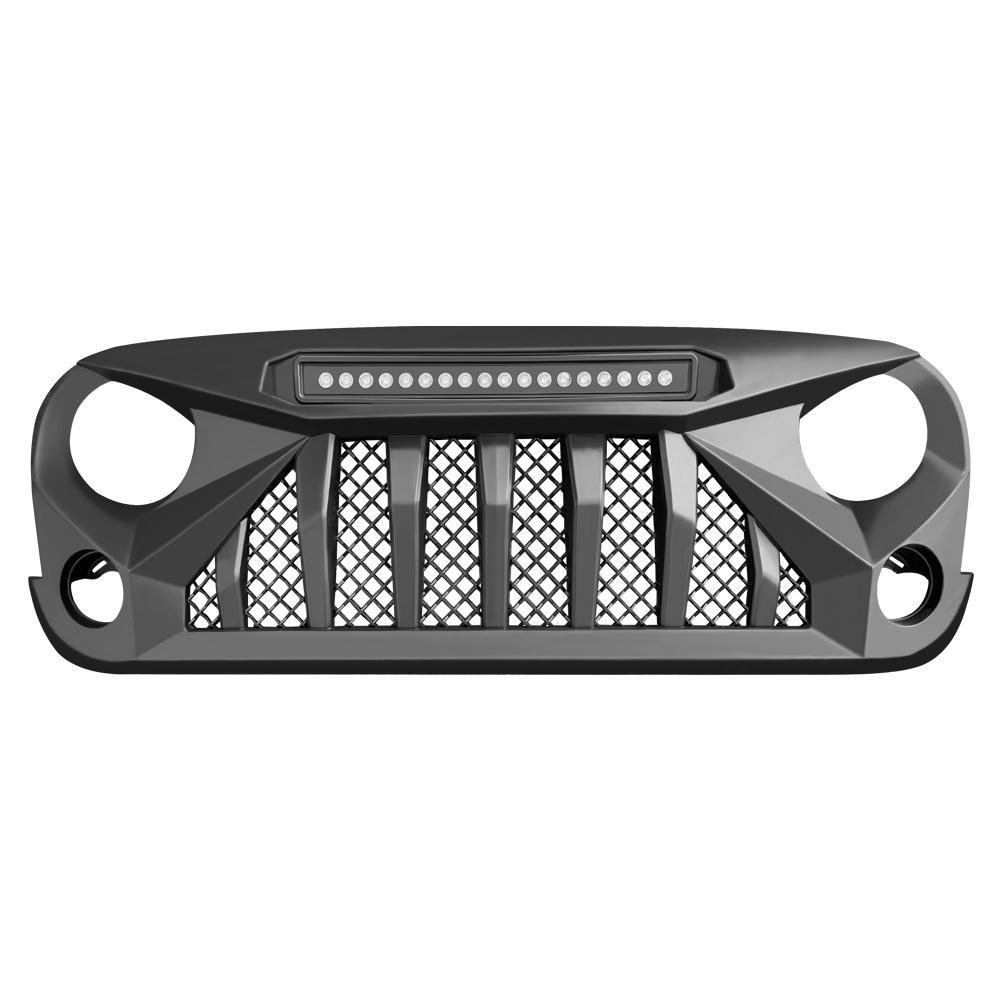 GLADIATOR GRILLE W/ LED OFF-ROAD LIGHTS FOR 07-18 JEEP WRANGLER JK