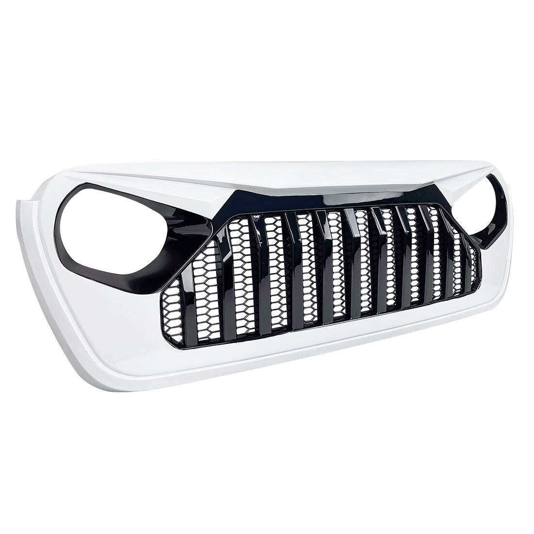 GLADIATOR VADER GRILLE W/ MESH - BLACK & WHITE FOR 18-23 JEEP WRANGLER JL & GLADIATOR JT W/O TRAILCAM