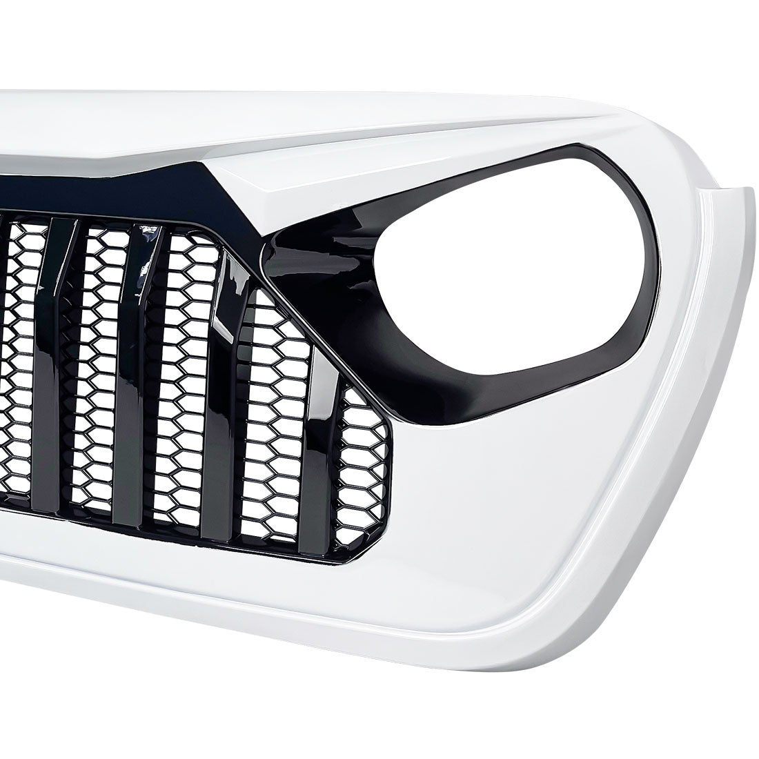 GLADIATOR VADER GRILLE W/ MESH - BLACK & WHITE FOR 18-23 JEEP WRANGLER JL & GLADIATOR JT W/O TRAILCAM
