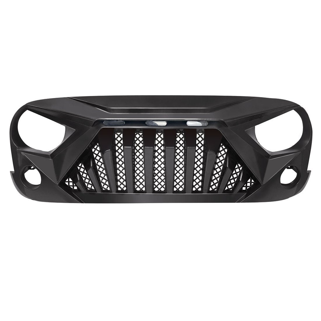 GOLIATH GRILLE W/ LED AMBER LIGHTS FOR 07-18 JEEP WRANGLER JK - MATTE BLACK