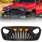 GOLIATH GRILLE W/ AMBER LED RUNNING LIGHTS FOR 18-23 JEEP WRANGLER JL & GLADIATOR JT - MATTE BLACK