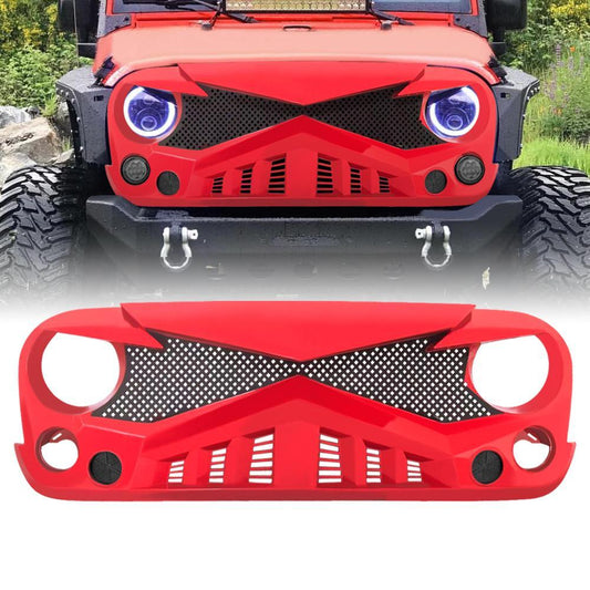 HAWKE GRILLE - RED FOR 07-18 JEEP WRANGLER JK