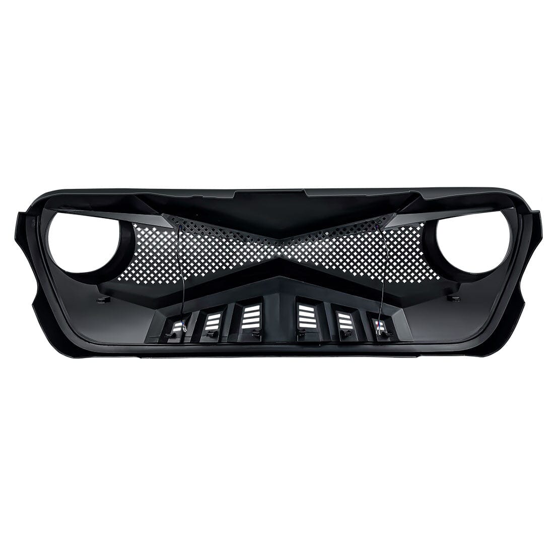 HAWKE GRILLE W/DRL TURN SIGNAL LIGHT-MATTE BLACK FOR 18-23 JEEP WRANGLER JL & GLADIATOR JT W/O TRAILCAM