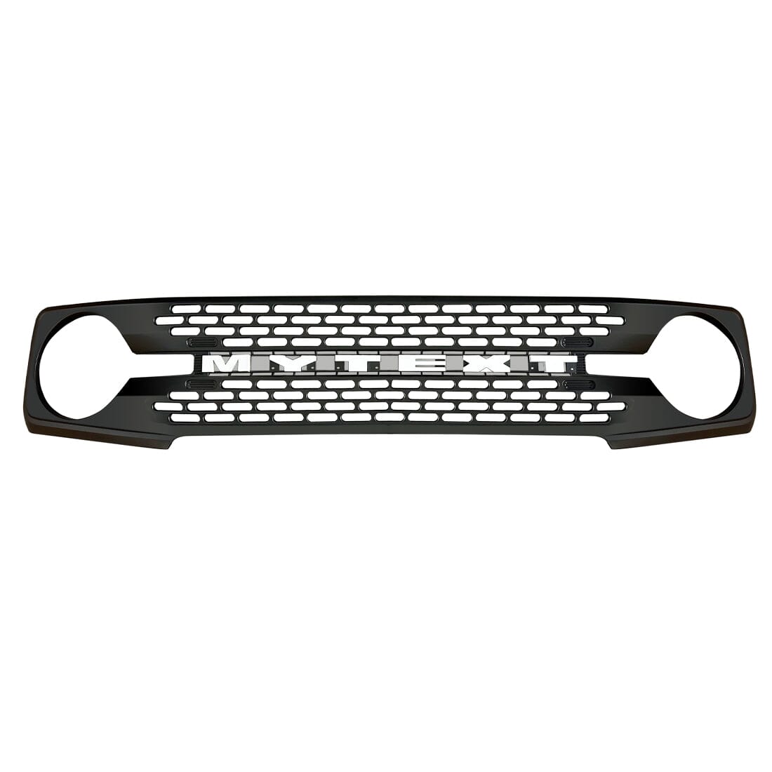 HIGH CONFIGURATION STYLE FRONT GRILLE WITH DIY LETTERS - MATTE BLACK FOR 2021-2023 FORD BRONCO