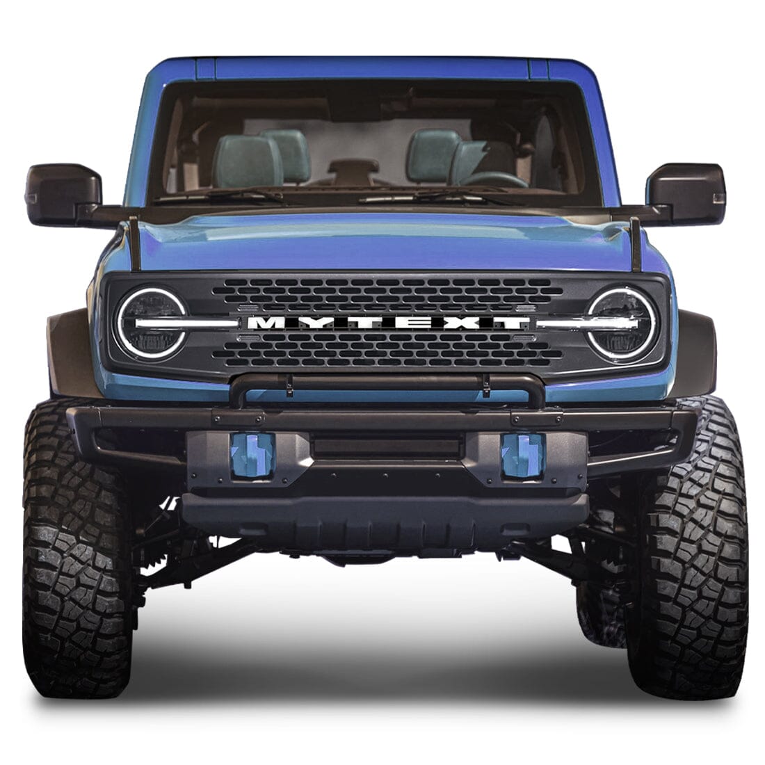 HIGH CONFIGURATION STYLE FRONT GRILLE WITH DIY LETTERS - MATTE BLACK FOR 2021-2023 FORD BRONCO