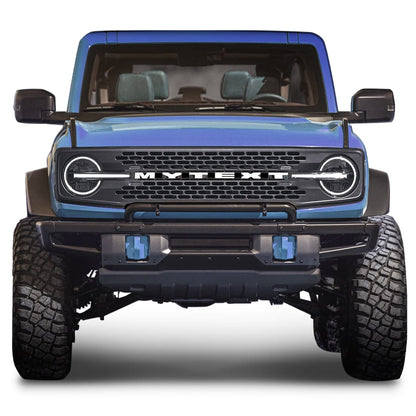 HIGH CONFIGURATION STYLE FRONT GRILLE WITH DIY LETTERS - MATTE BLACK FOR 2021-2023 FORD BRONCO