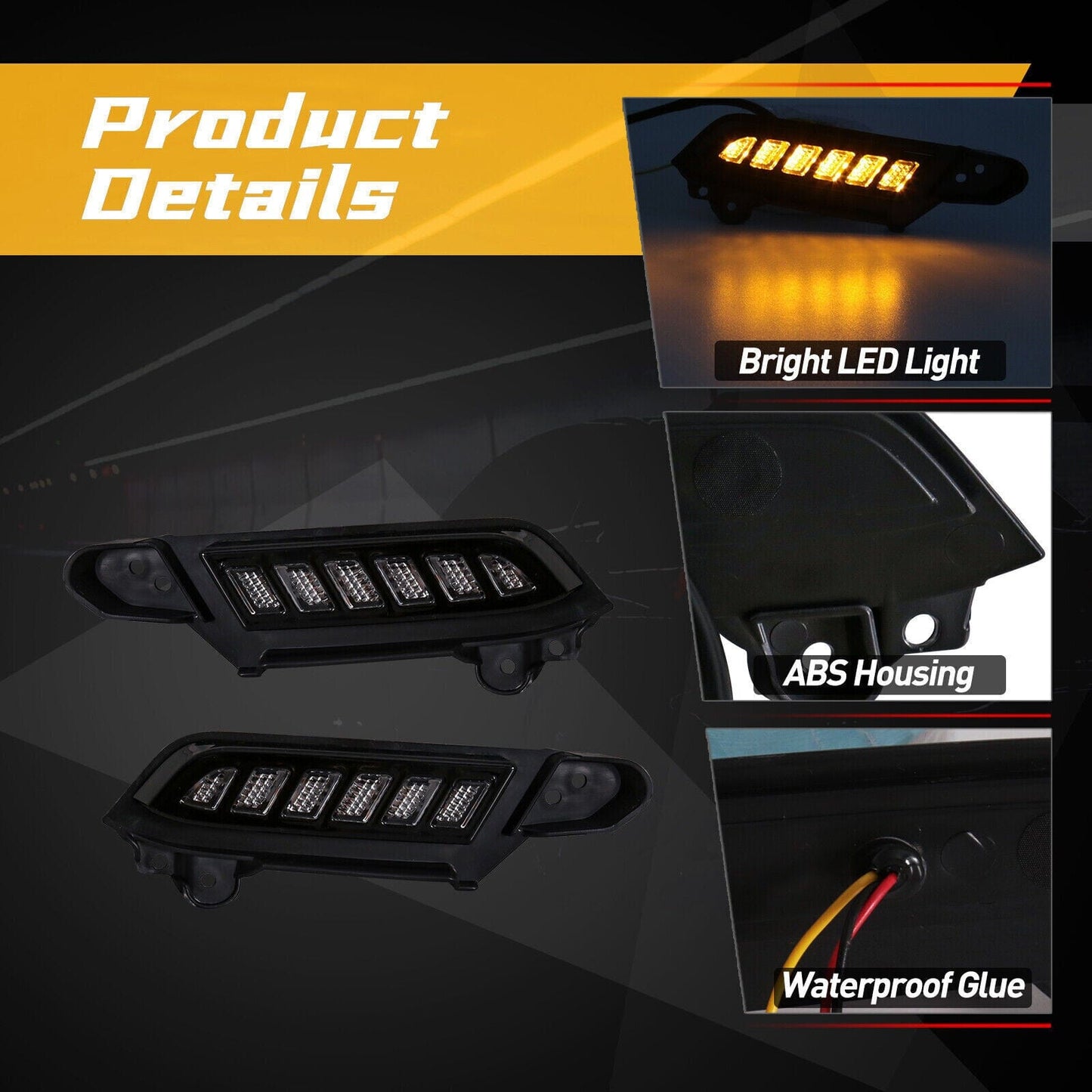 LED DAYTIME RUNNING LIGHT FOG LIGHT W/TURN SIGNAL FOR 2016-2023 TOYOTA TACOMA