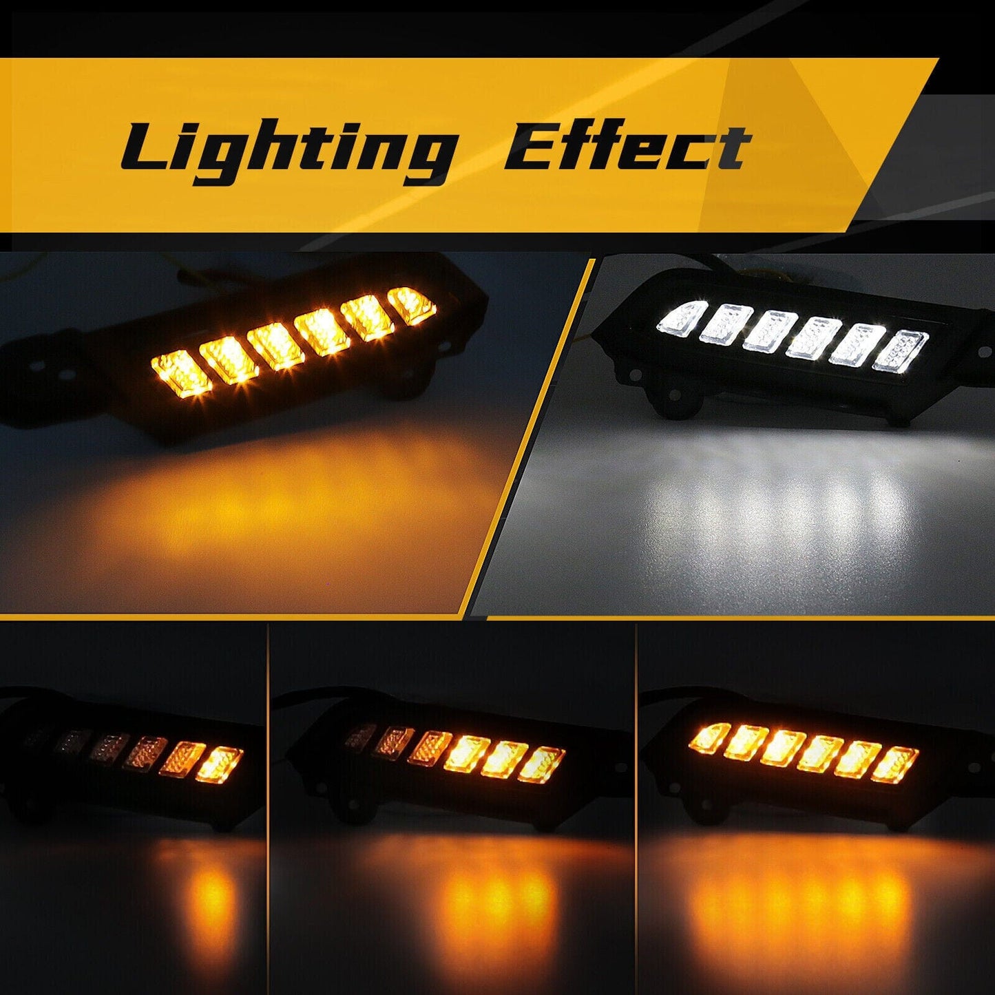 LED DAYTIME RUNNING LIGHT FOG LIGHT W/TURN SIGNAL FOR 2016-2023 TOYOTA TACOMA