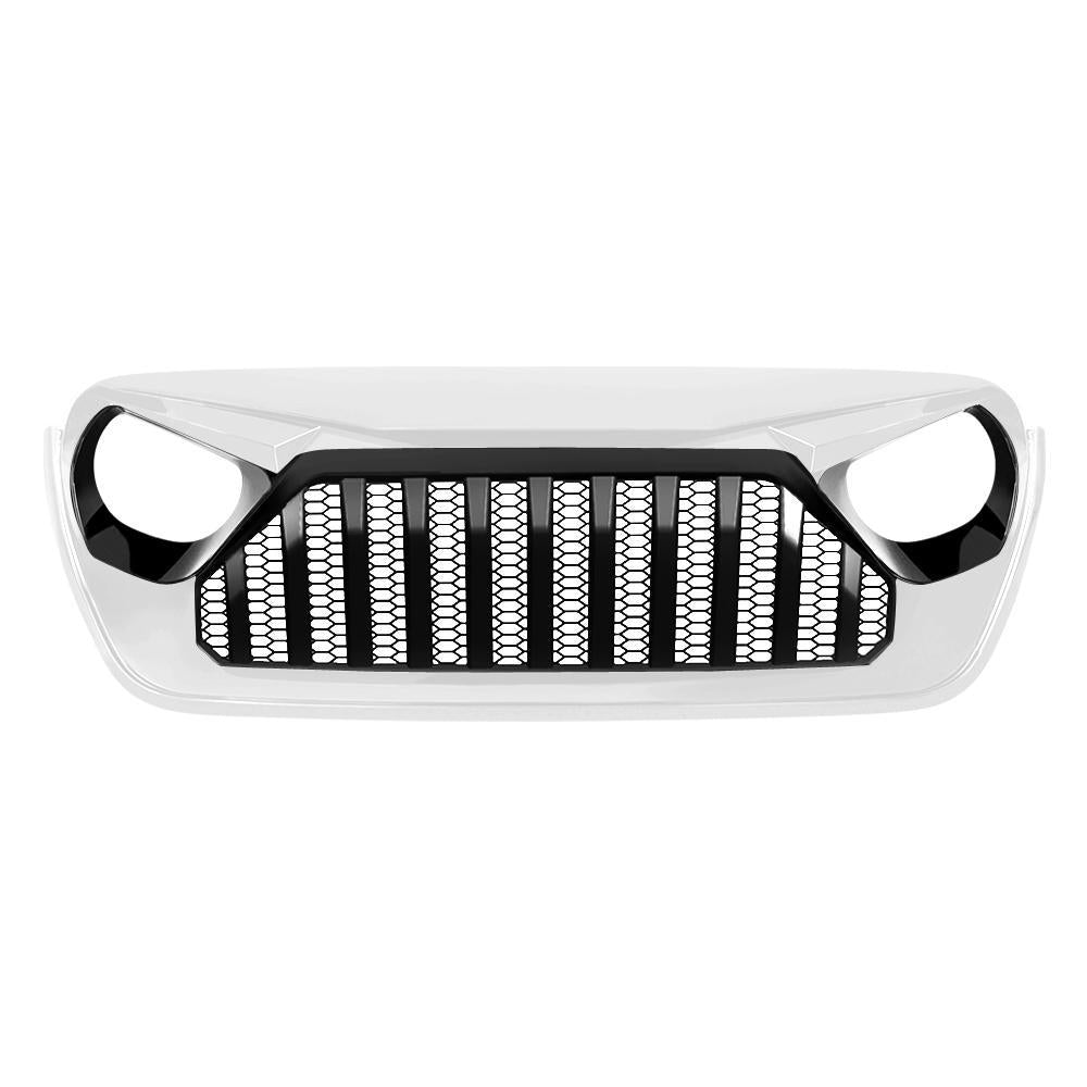 GLADIATOR VADER GRILLE W/ MESH - BLACK & WHITE FOR 18-23 JEEP WRANGLER JL & GLADIATOR JT W/O TRAILCAM