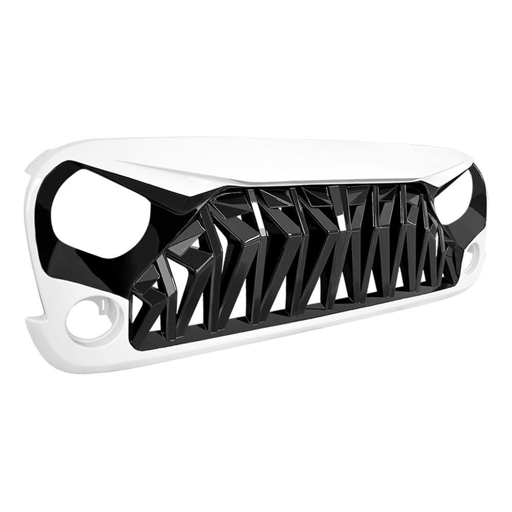 SHARK GRILLE - BLACK & WHITE FOR 07-18 WRANGLER JK/ JKU