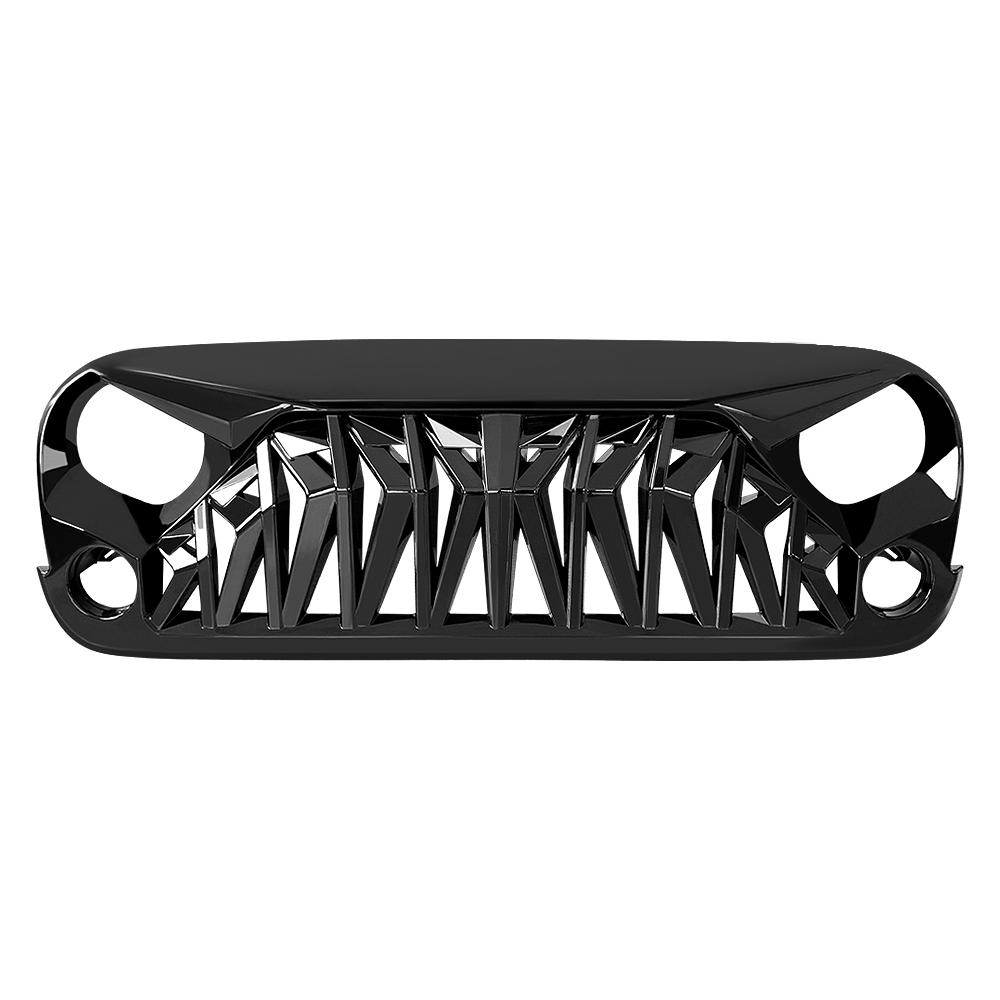 SHARK GRILLE - GLOSSY BLACK FOR 07-18 WRANGLER JK/ JKU