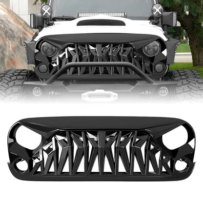 SHARK GRILLE - GLOSSY BLACK FOR 07-18 WRANGLER JK/ JKU