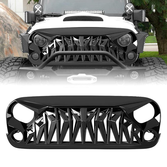 SHARK GRILLE - GLOSSY BLACK FOR 07-18 WRANGLER JK/ JKU