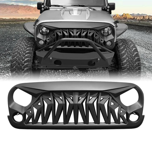 SHARK GRILLE - MATTE BLACK FOR 07-18 WRANGLER JK