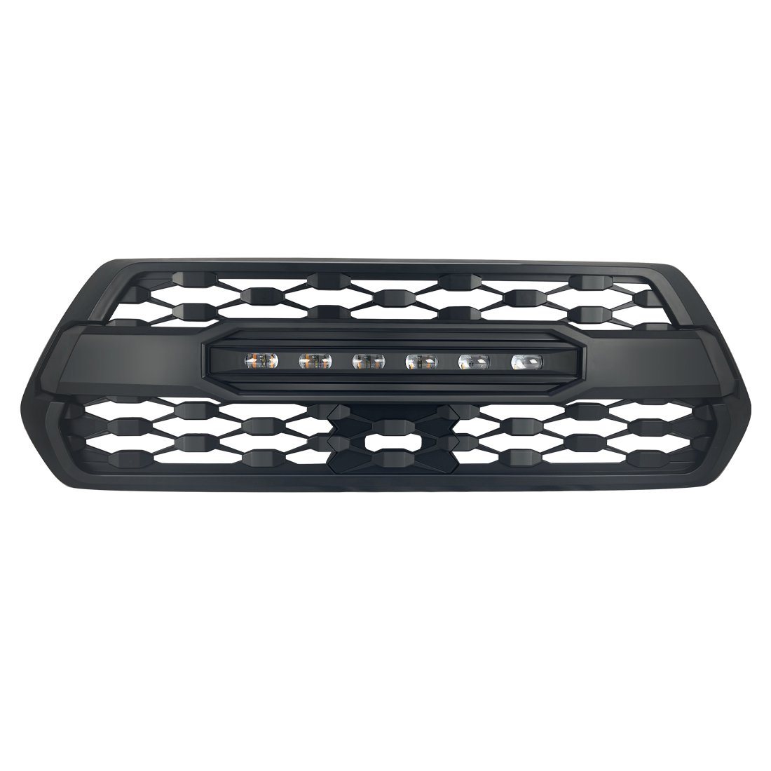 TRD PRO STYLE FRONT GRILLE W/ LED OFF-ROAD LIGHTS FOR 2016-2021 TOYOTA TACOMA- MATTE BLACK