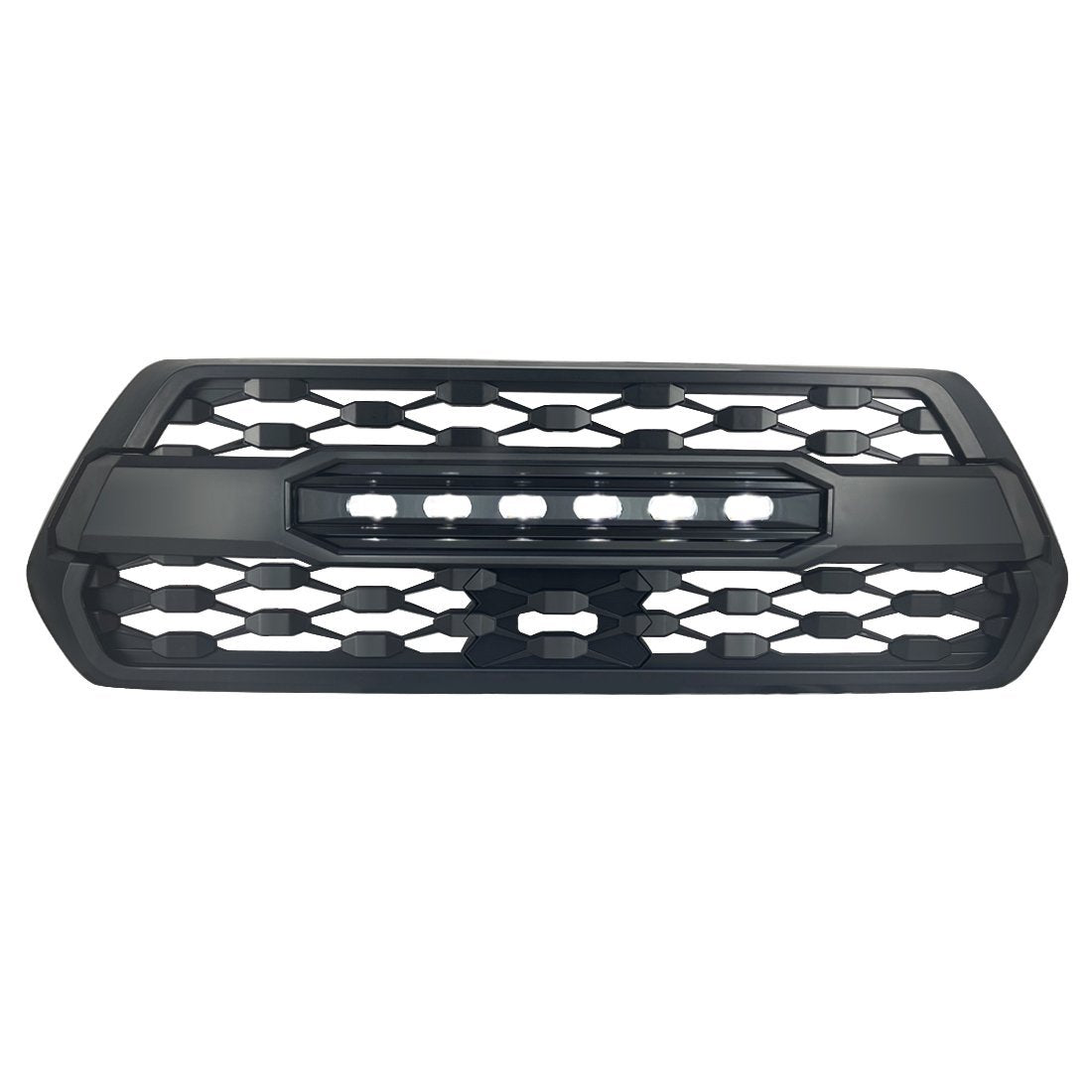 TRD PRO STYLE FRONT GRILLE W/ LED OFF-ROAD LIGHTS FOR 2016-2021 TOYOTA TACOMA- MATTE BLACK