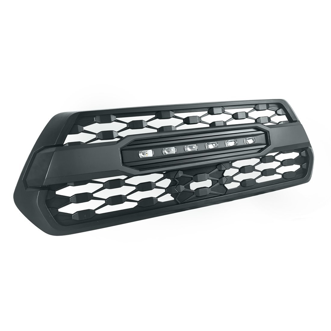 TRD PRO STYLE FRONT GRILLE W/ LED OFF-ROAD LIGHTS FOR 2016-2021 TOYOTA TACOMA- MATTE BLACK