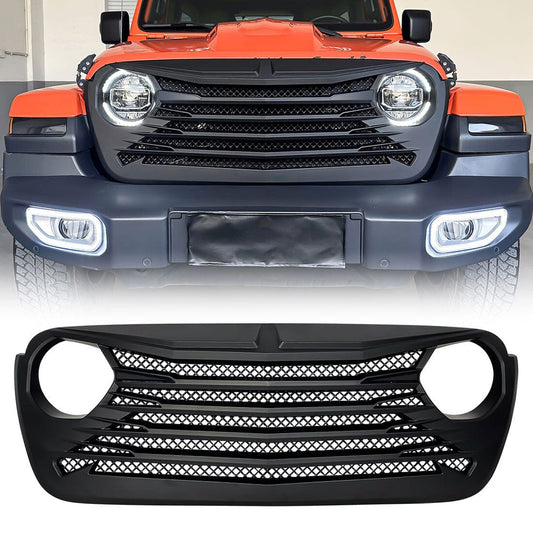 TOMAHAWK GRILLE - MATTE BLACK FOR 18-23 JEEP WRANGLER JL & GLADIATOR JT W/O TRAILCAM