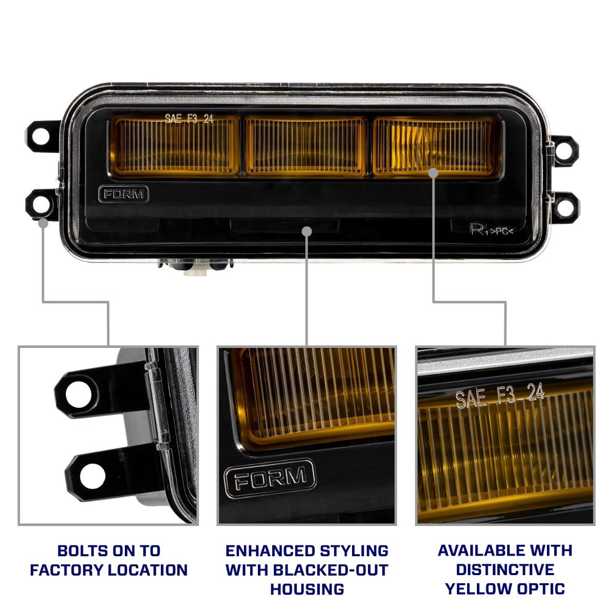 Form Lighting Type T3 LED Fog Lights; Yellow (25-26 4Runner)