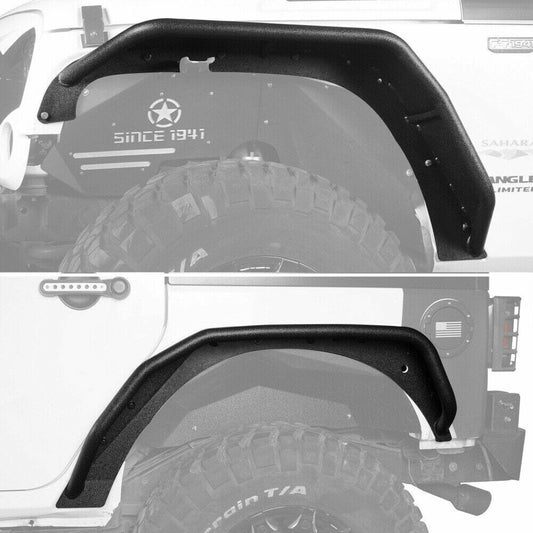 TUBE TUBULAR FRONT & REAR TUBULAR FENDER FLARES KIT FOR 07-18 JEEP WRANGLER JK