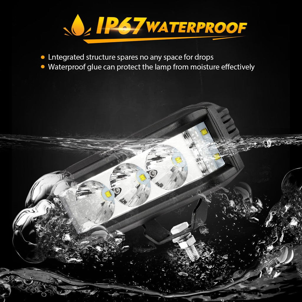 5 INCH LED LIGHT BAR SQUARE SIDE SHOOTER LED POD LIGHTS 6500K WHITE WITH WIRING HARNESS FOR SUV ATV UTV TRUCKS PICKUP BOAT