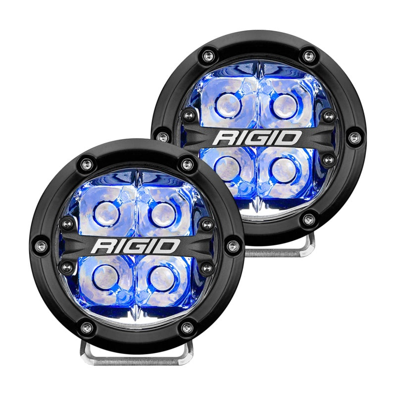 RIGID INDUSTRIES 360-SERIES 4IN LED OFF-ROAD SPOT BEAM - BLUE BACKLIGHT (PAIR)