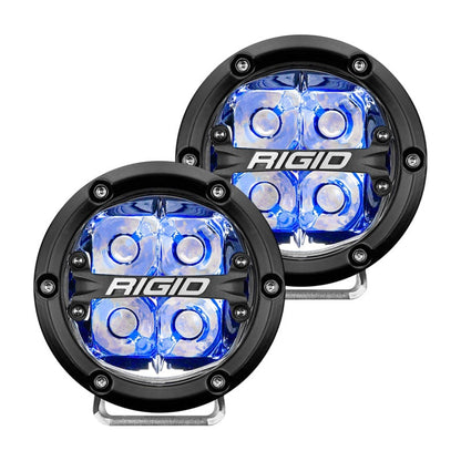 RIGID INDUSTRIES 360-SERIES 4IN LED OFF-ROAD SPOT BEAM - BLUE BACKLIGHT (PAIR)
