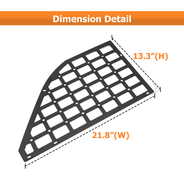 2021-2023 Ford Bronco 4 Door Hard Top Steel Rear Window Storage Molle Panel
