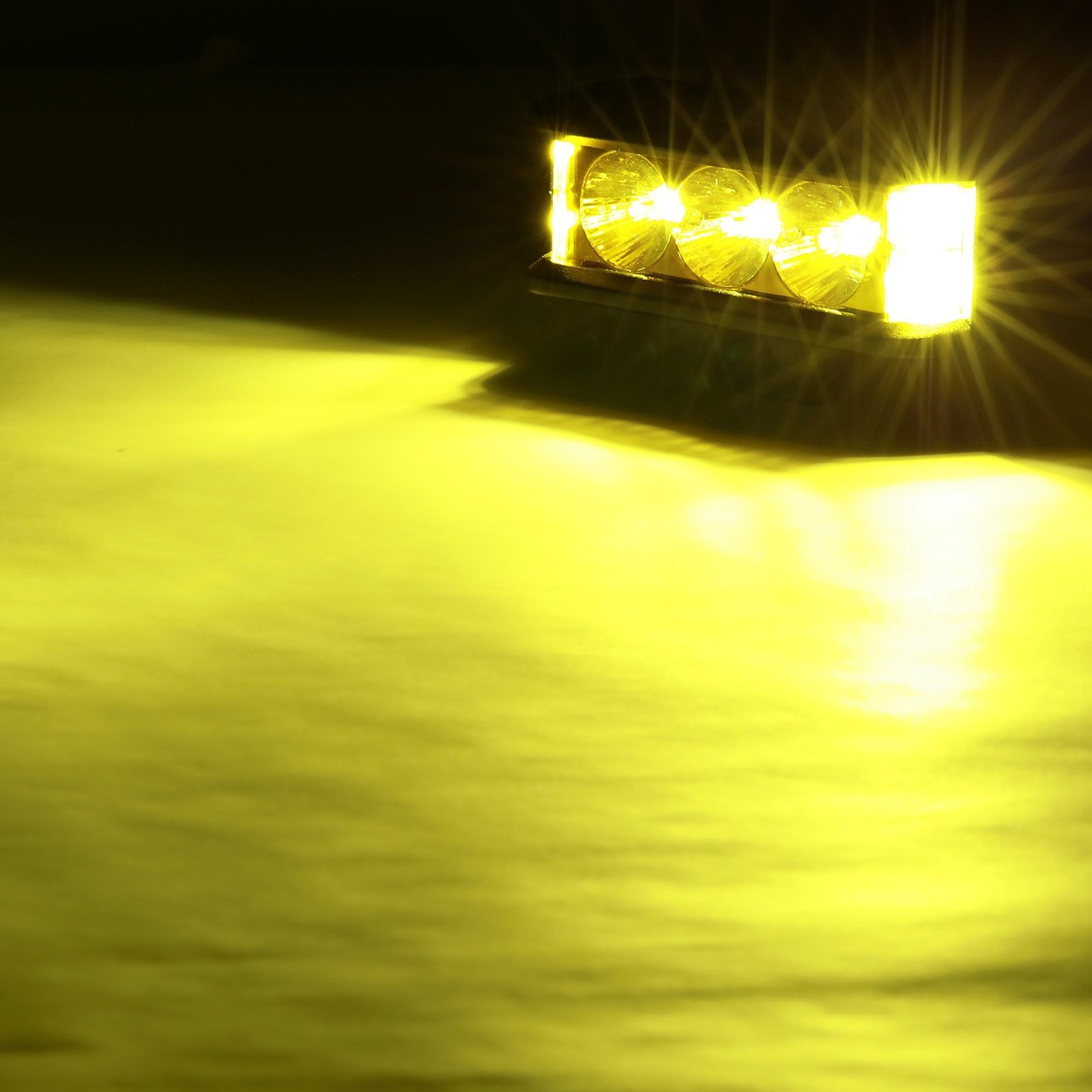 5 INCH LED LIGHT BAR SQUARE SIDE SHOOTER LED POD LIGHTS 3500K YELLOW WITH WIRING HARNESS FOR SUV ATV UTV TRUCKS PICKUP BOAT