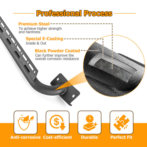 2021-2023 Ford Bronco Steel Front Bumper Protector Bar with LED Lights Mounting Holes