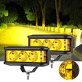5 INCH LED LIGHT BAR SQUARE SIDE SHOOTER LED POD LIGHTS 3500K YELLOW WITH WIRING HARNESS FOR SUV ATV UTV TRUCKS PICKUP BOAT