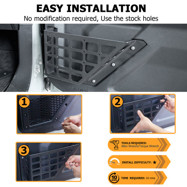 2021-2023 Ford Bronco 2/4 Door Front Door Storage Pockets Insert Organizer Box