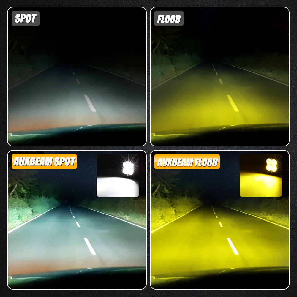 3 INCH 80W 9600LM LED FOG LIGHTS KIT WHITE/YELLOW BEAM FOR 2012-2022 TACOMA/ 2010-2022 4RUNNER / 2014-2022 TUNDRA