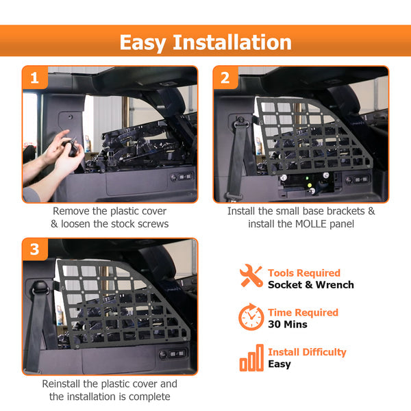 2021-2023 Ford Bronco 4 Door Hard Top Steel Rear Window Storage Molle Panel