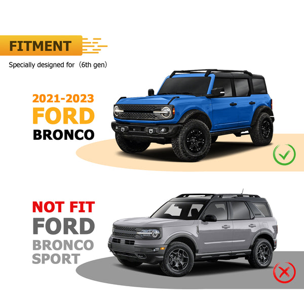 2021-2023 Ford Bronco Steel Front Bumper Bull Bar with Winch Frame & D-rings Bracket