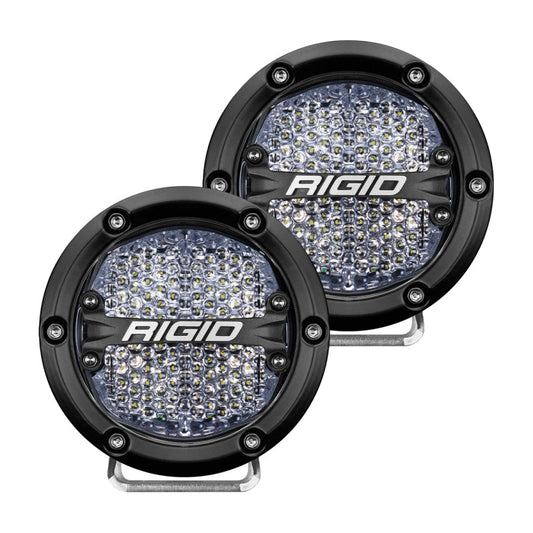 RIGID INDUSTRIES 360-SERIES 4IN LED OFF-ROAD DIFFUSED BEAM - WHITE BACKLIGHT (PAIR)