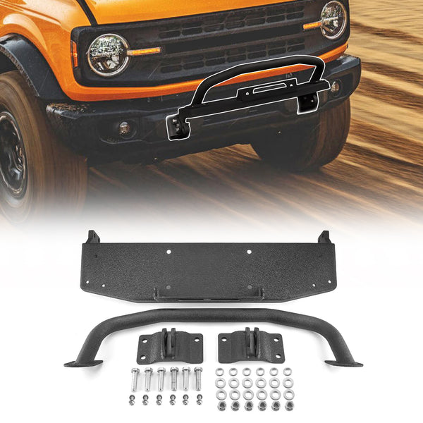 2021-2023 Ford Bronco Steel Front Bumper Bull Bar with Winch Frame & D-rings Bracket
