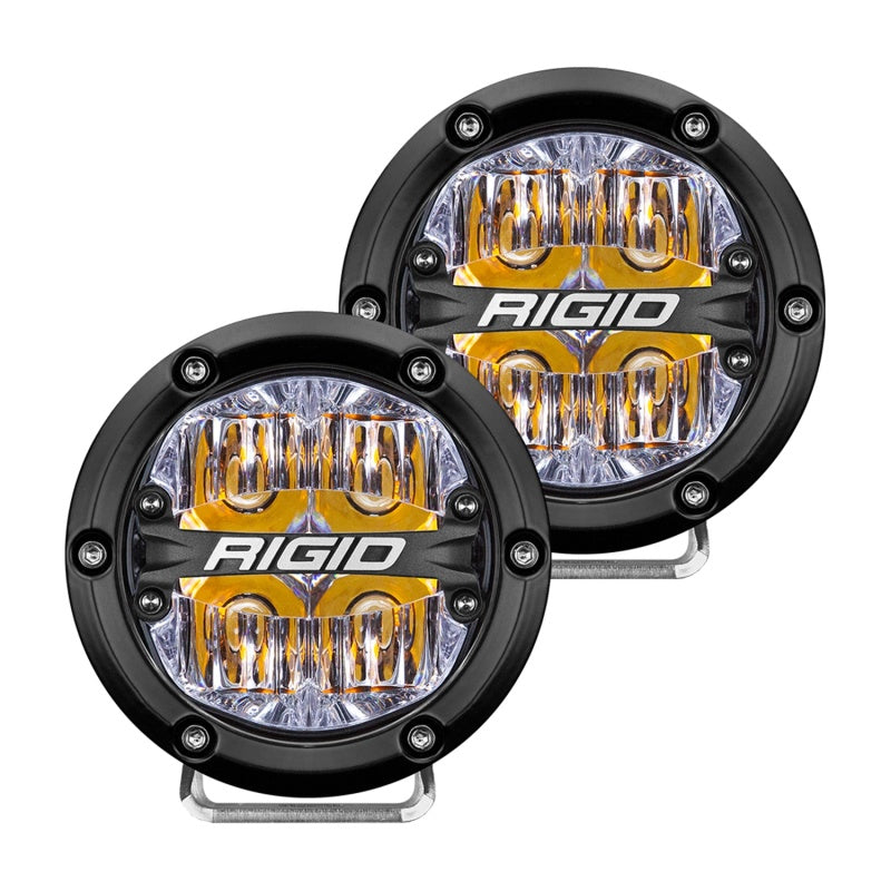 RIGID INDUSTRIES 360-SERIES 4IN LED OFF-ROAD DRIVE BEAM - AMBER BACKLIGHT (PAIR)