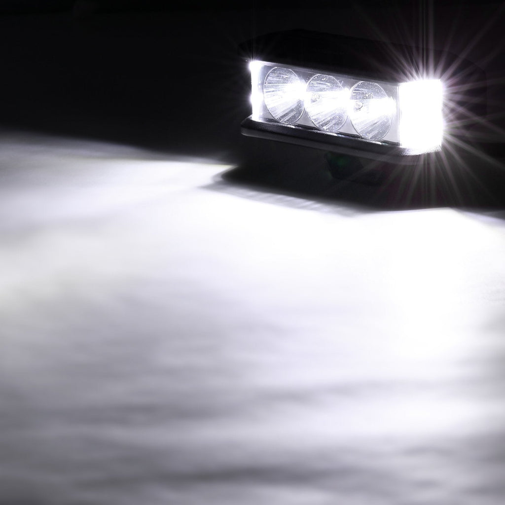 5 INCH LED LIGHT BAR SQUARE SIDE SHOOTER LED POD LIGHTS 6500K WHITE WITH WIRING HARNESS FOR SUV ATV UTV TRUCKS PICKUP BOAT