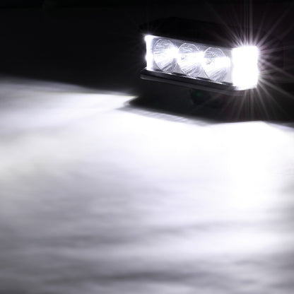 5 INCH LED LIGHT BAR SQUARE SIDE SHOOTER LED POD LIGHTS 6500K WHITE WITH WIRING HARNESS FOR SUV ATV UTV TRUCKS PICKUP BOAT