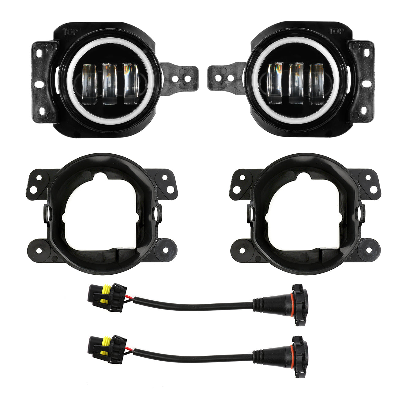 (2PCS/SET) 4 INCH 30W ROUND LED FOG LIGHTS WITH DRL&AMBER TURN SIGNAL FOR JEEP WRANGLER JL JLU 2018 2019 2020, JEEP GLADIATOR JT 2018+