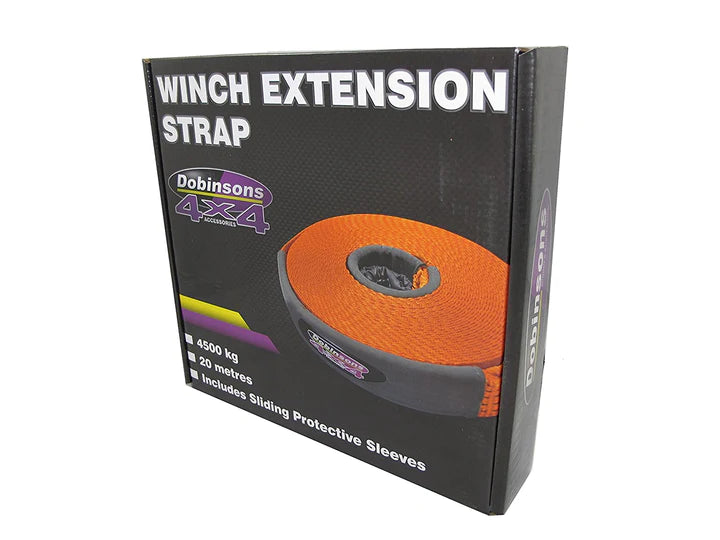 DOBINSONS 4X4 65 FT WINCH EXTENSION STRAP, SAFETY ORANGE, VERY COMPACT(WS80-3834)