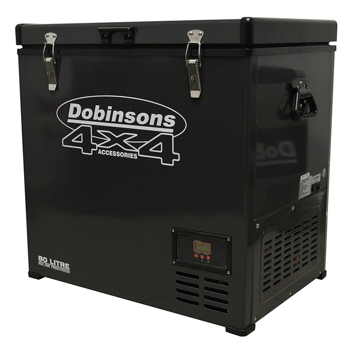 DOBINSONS 4X4 80L DUAL ZONE 12V PORTABLE FRIDGE FREEZER WITH FREE COVER
