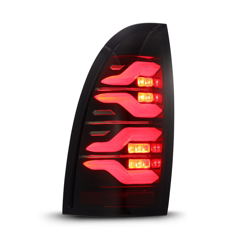 ALPHAREX 05-15 TOYOTA TACOMA LUXX-SERIES LED TAIL LIGHTS BLACK-RED