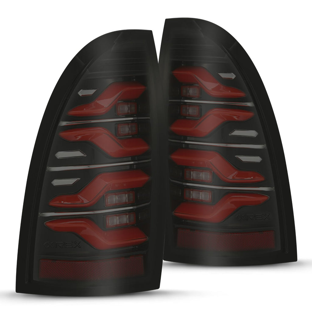 ALPHAREX 05-15 TOYOTA TACOMA LUXX-SERIES LED TAIL LIGHTS BLACK-RED